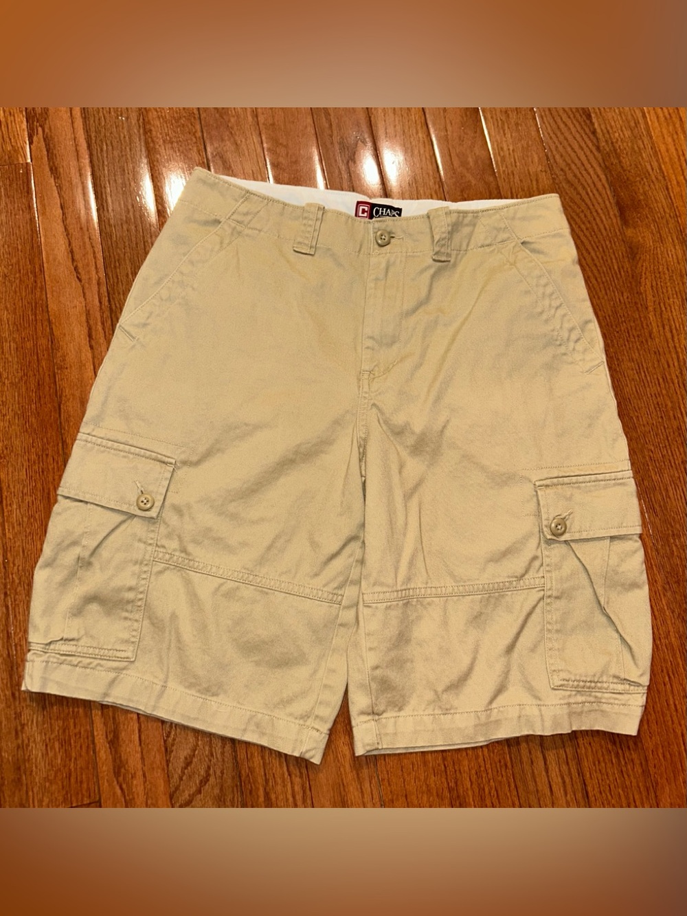 Chaps Boys Beige Cargo Shorts, Size 16